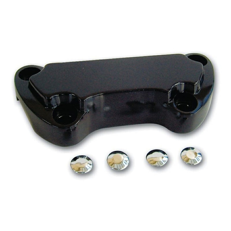 スキャロップデザイン・ハンドルトップクランプ 1インチ (ブラック)