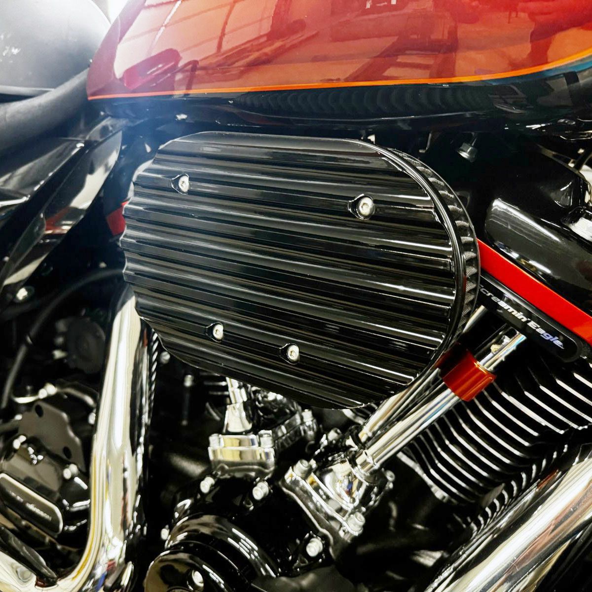 2025以降 ツーリング、ソフテイル NEXGEN 828 ハイフロー エアクリーナーキット ブラック DK Custom