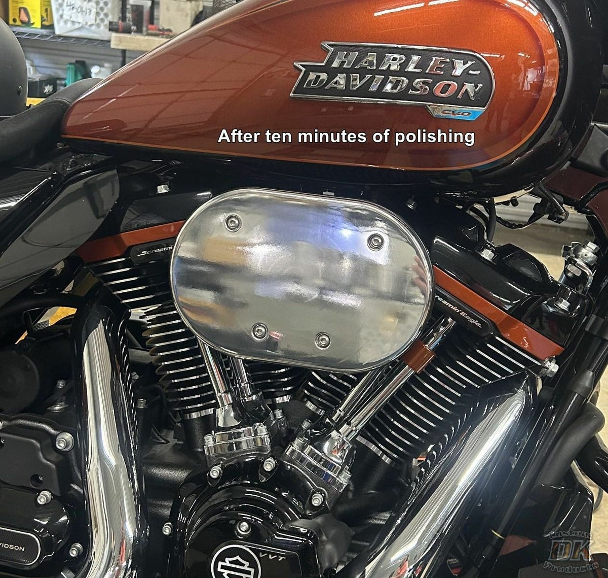 2025以降 ツーリング、ソフテイル NEXGEN 828 ハイフロー エアクリーナーキット スムースポリッシュ DK Custom 2