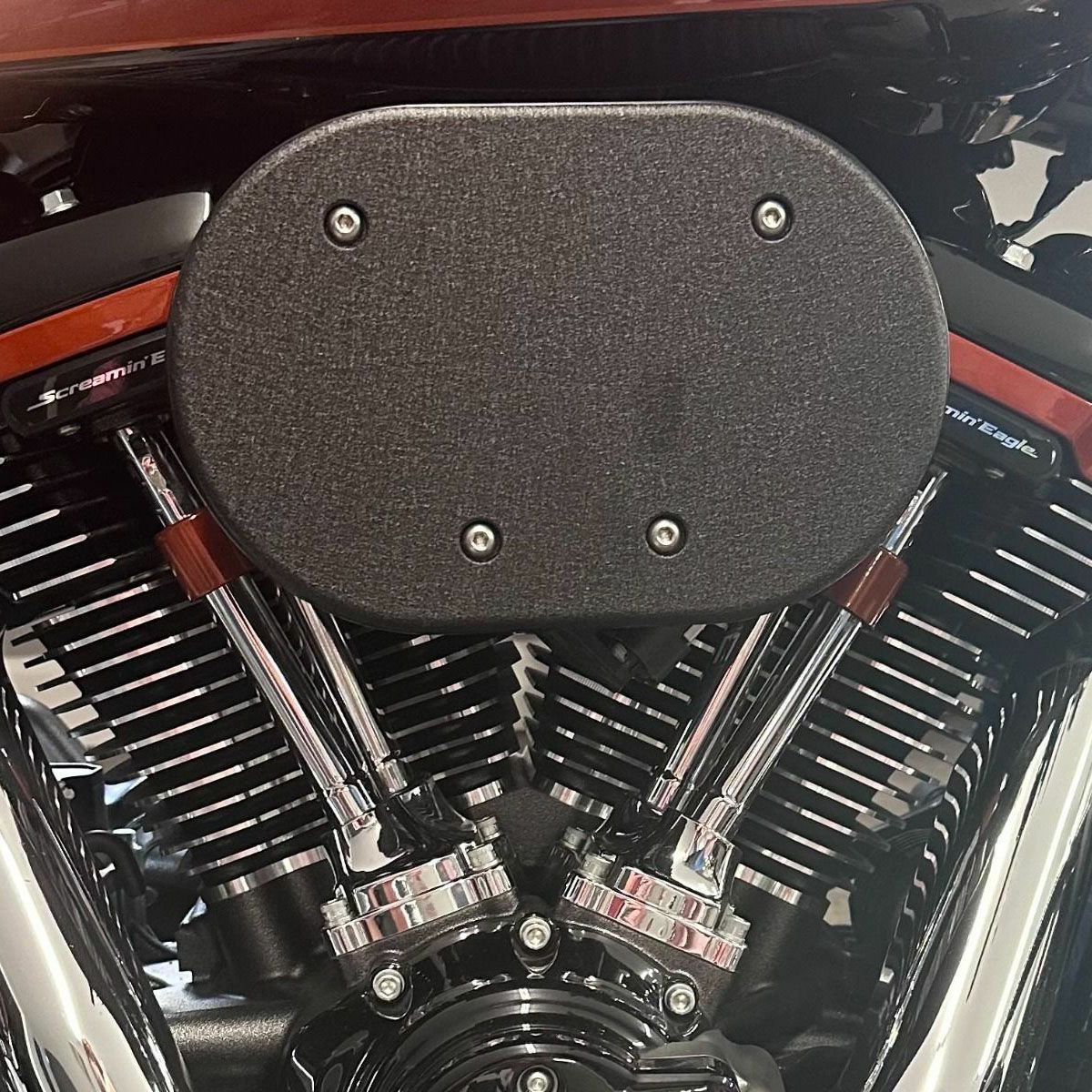 2025以降 ツーリング、ソフテイル NEXGEN 828 ハイフロー エアクリーナーキット リンクルブラック DK Custom