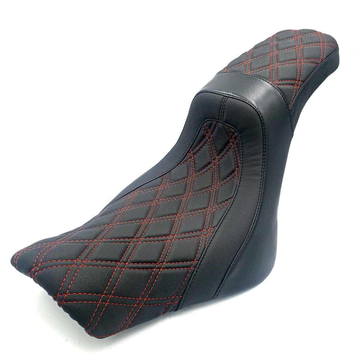 Next Level シート/バックレストセット ダブルダイアモンド (グロスブラック/レッドステッチ)2