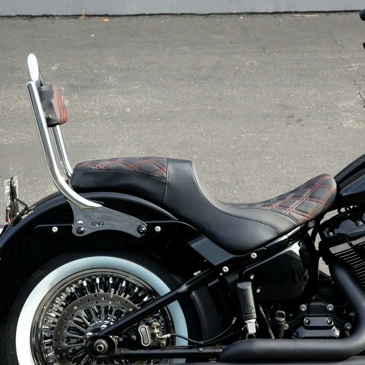 Next Level シート/バックレストセット ダブルダイアモンド (クローム/レッドステッチ)