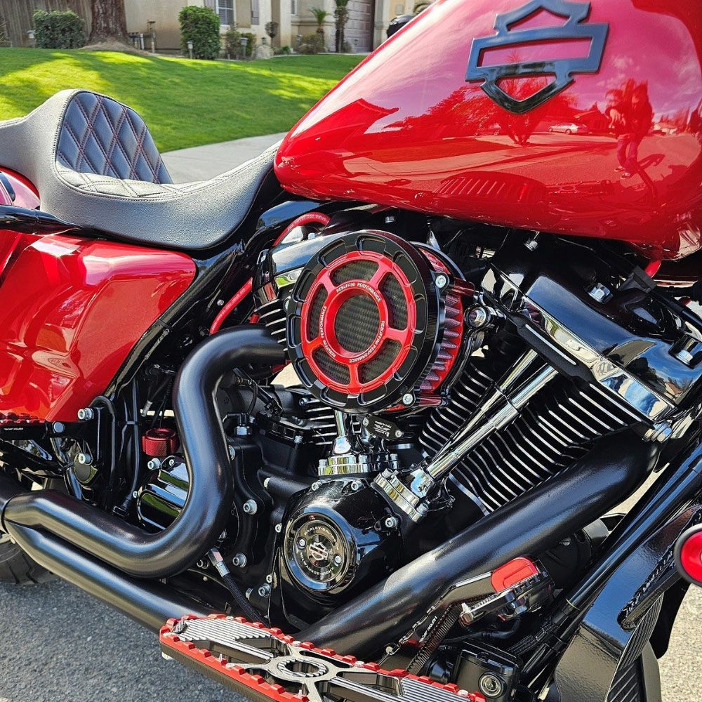 GPX ハイフロー・エアクリーナー (ブルー) M8 ツーリング、M8 ソフテイル2