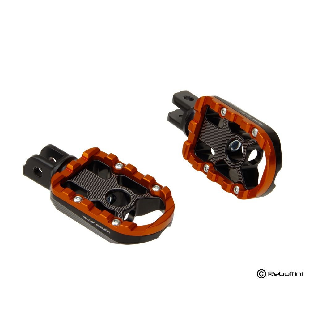 Wheelie ライダー フットペグ (ブラック/オレンジ) M8ソフテイル