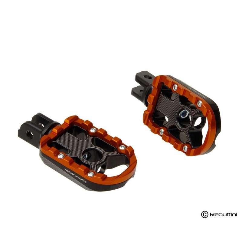 Wheelie ライダー フットペグ (ブラック/オレンジ) M8ソフテイル