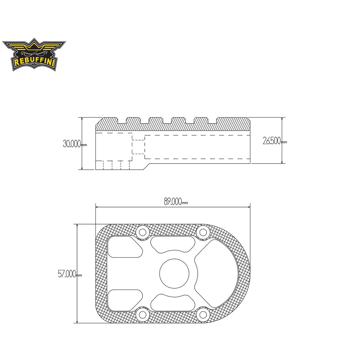  Wheelie パッセンジャー フットペグ (ブラック/シルバー) M8ソフテイル1