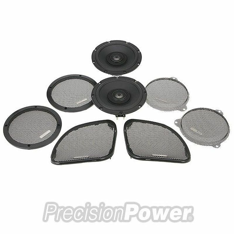 ハーレー ツーリング 6.5インチ フェアリング スピーカー 100W 4オーム グリル付き Precision Power（プレシジョンパワー）