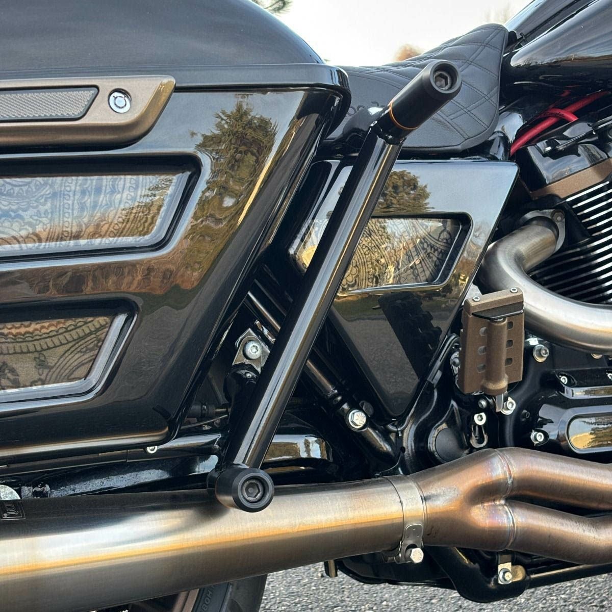 2014～2023 ツーリング ハードライン サイドカバー ビッビッドブラック HOGWORKZ（ホグワークズ） 2