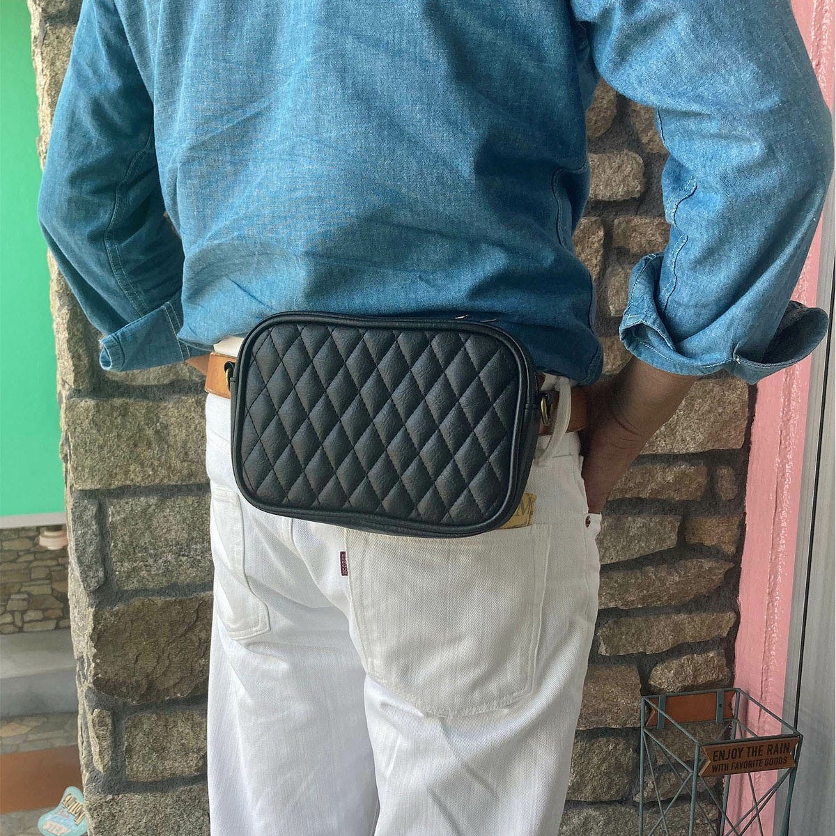 DIN マーケット シーシーバーバッグ、バーバッグ、ショルダーバッグ マルチポーチ ブラック 9