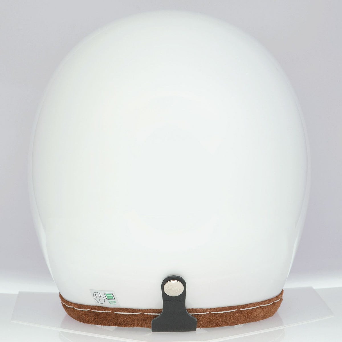 SHM HAND STITCH ジェットヘルメット Lot-112 ホワイト/ブリックトリム 4