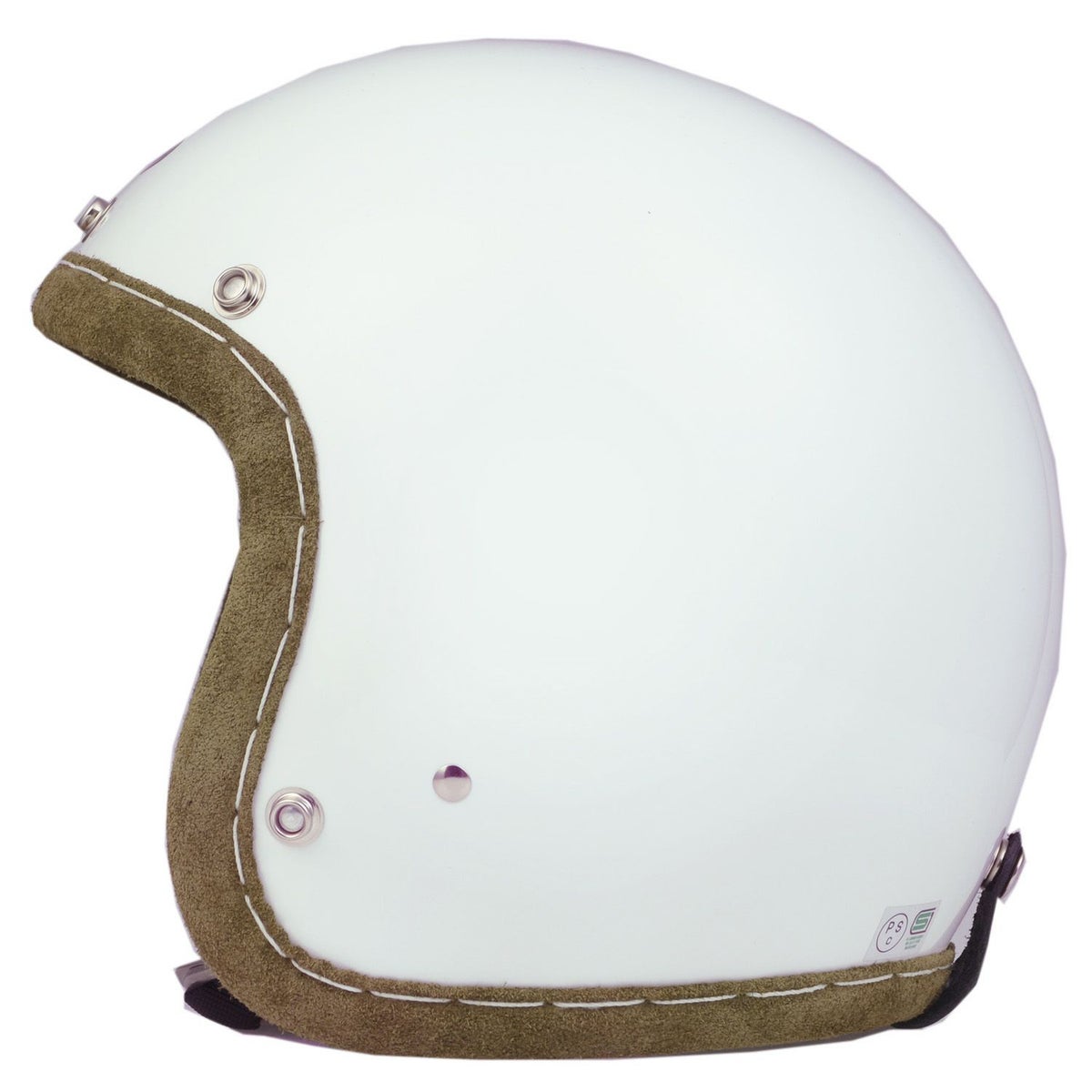 SHM HAND STITCH ジェットヘルメット Lot-112 ホワイト/アイビーグリーントリム 2