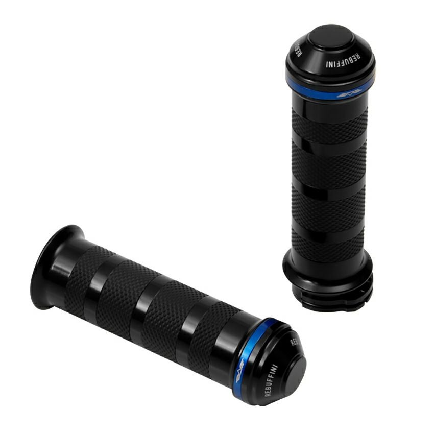 Wheelie ハーレーグリップ (ブラック/ブルー) ケーブルスロットル用