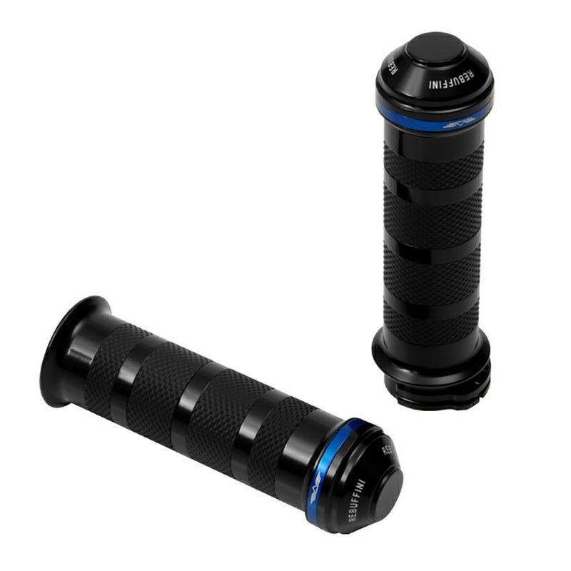 Wheelie ハーレーグリップ (ブラック/ブルー) ケーブルスロットル用