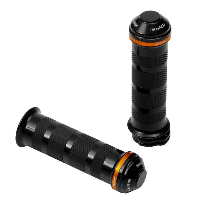 Wheelie ハーレーグリップ (ブラック/オレンジ) ケーブルスロットル用