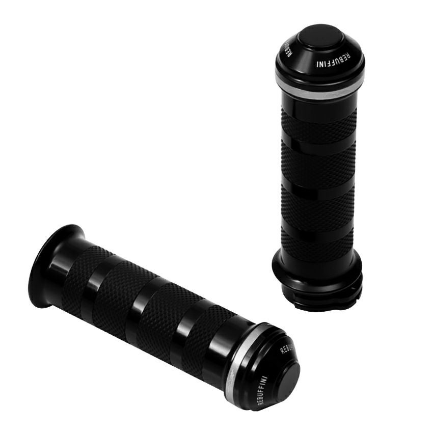 Wheelie ハーレーグリップ (ブラック/シルバー) ケーブルスロットル用