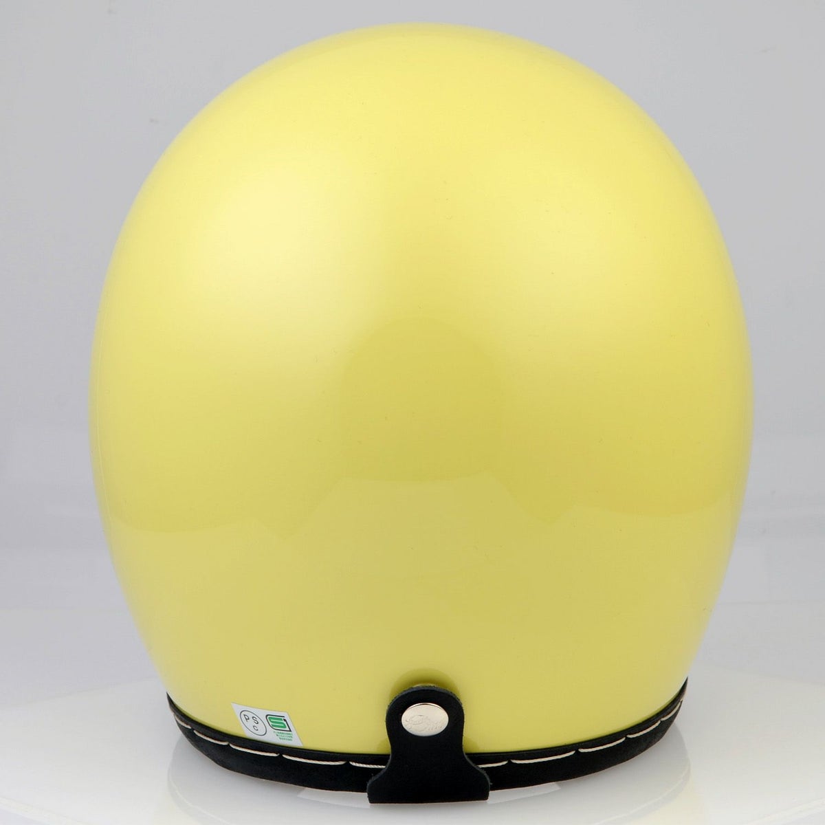 SHM HAND STITCH ジェットヘルメット Lot-113 ゴールドウッドイエロー/ブラックレザートリム 4