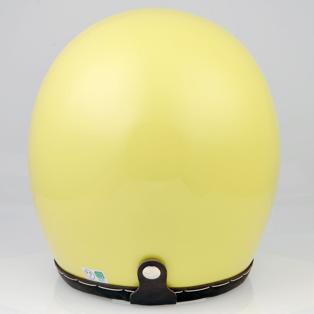 SHM HAND STITCH ジェットヘルメット Lot-113 ゴールドウッドイエロー/ココアレザートリム 4