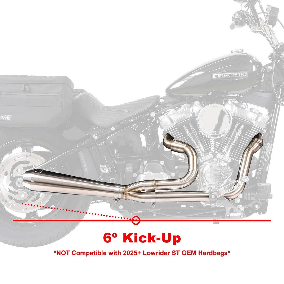 キックアップ・2-1フルエキゾーストマフラー M8ソフテイル 2