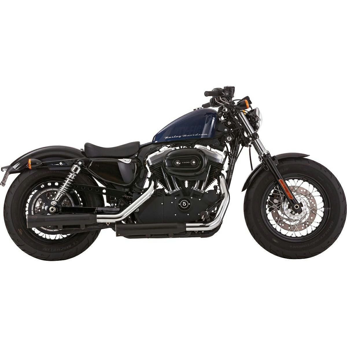 ダブルグルーブ スリップオンマフラー (ブラック) 2004～2013 スポーツスター1