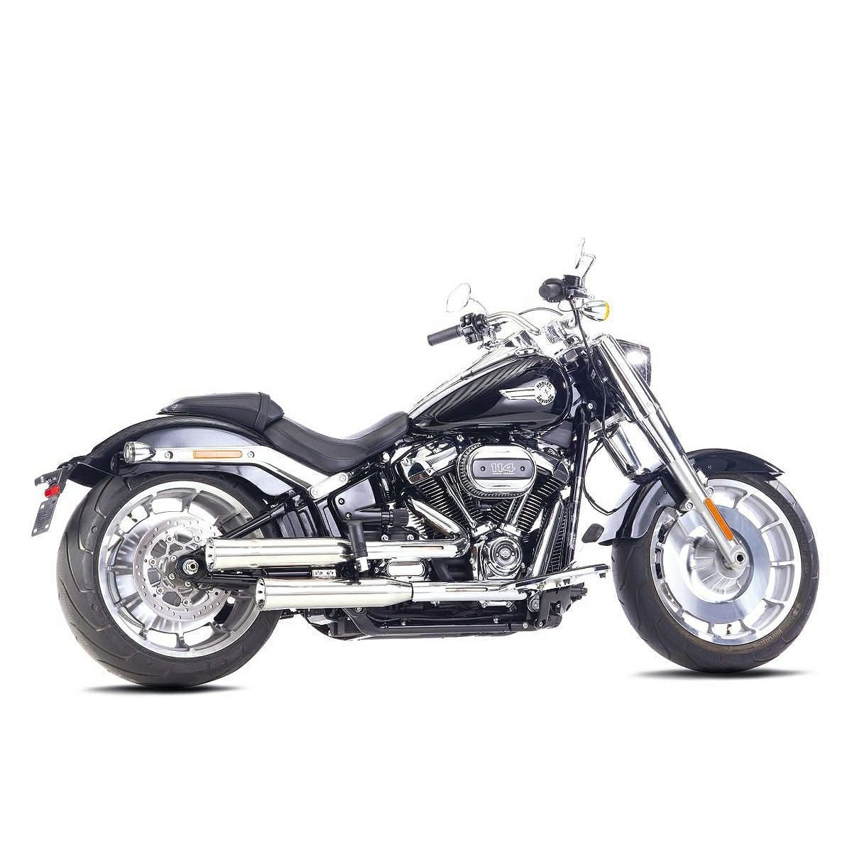 ダブルグルーブ スリップオンマフラー (ポリッシュ) 2021～2024 ソフテイル1