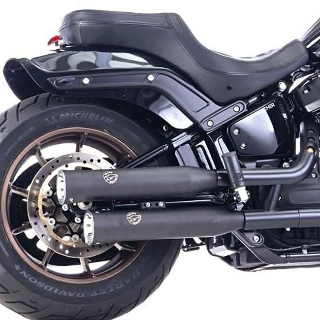 ダブルグルーブ スリップオンマフラー (ブラック) 2018～2020 ソフテイル