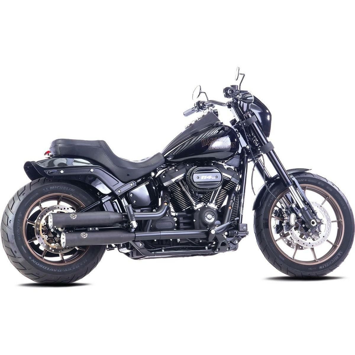 ダブルグルーブ スリップオンマフラー (ブラック) 2018～2020 ソフテイル1