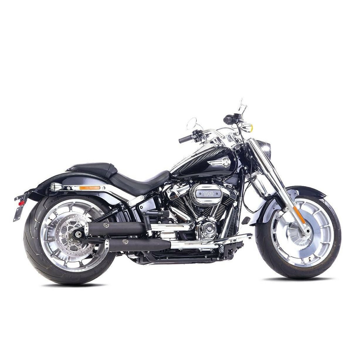 ダブルグルーブ スリップオンマフラー (ブラック) 2018～2020 ソフテイル2