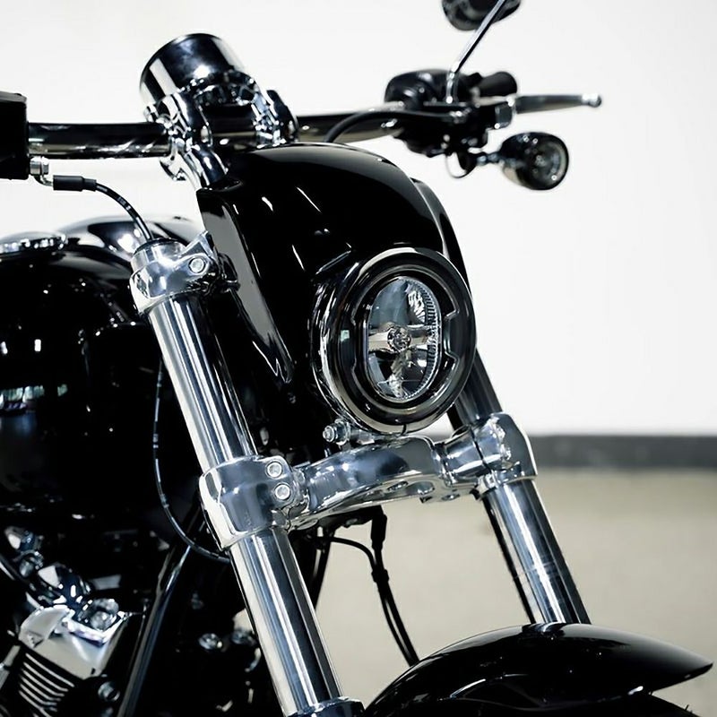 Vロッドスタイル ヘッドライトカバー (グロスブラック)