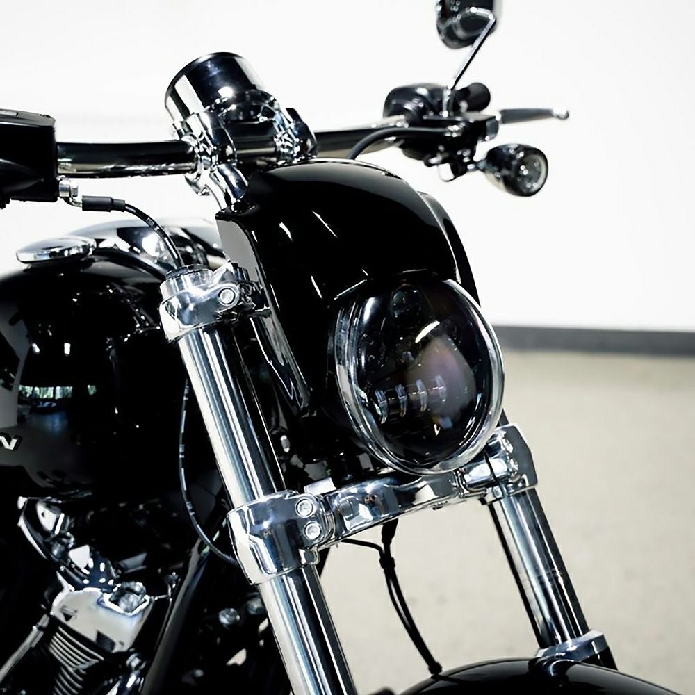 ナイトロッドスタイル ヘッドライトカバー＆LEDヘッドライトセット (グロスブラック)