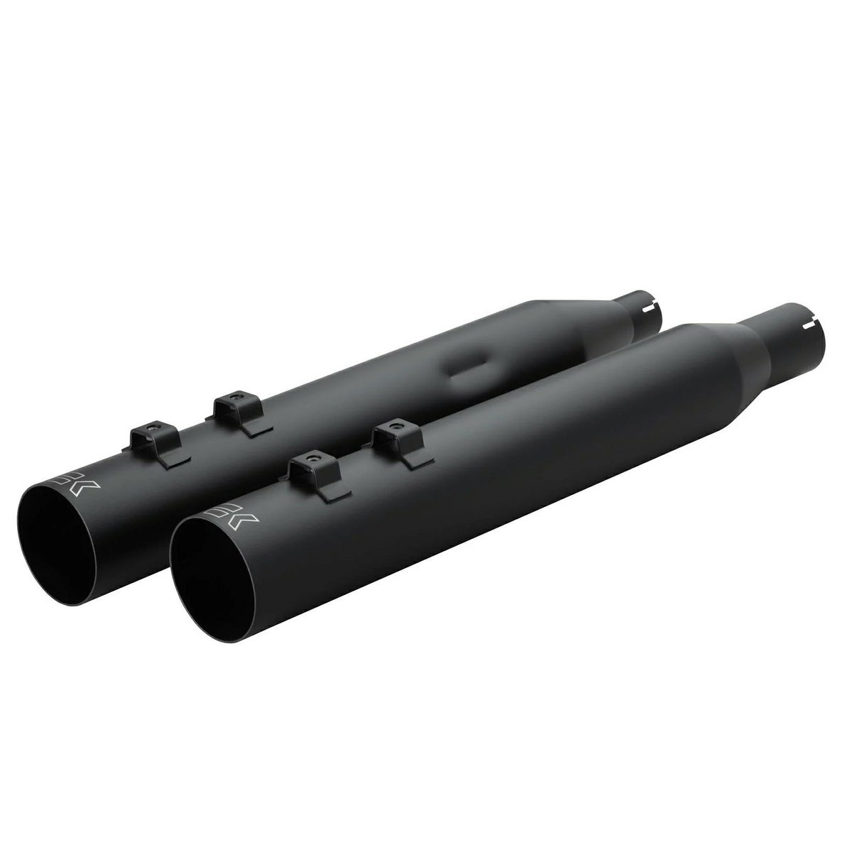 クロームワークス 4インチ HPプラス・ストレートカット スリップオンマフラー (ブラック) M8ツーリング