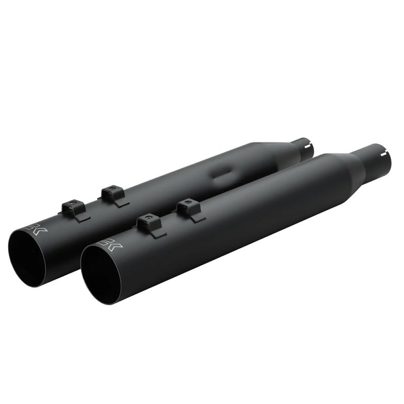 クロームワークス 4インチ HPプラス・ストレートカット スリップオンマフラー (ブラック) M8ツーリング