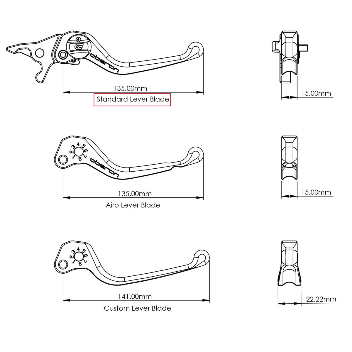 アジャスタブル・ブレーキレバー スタンダード (ブラック/シルバー)5