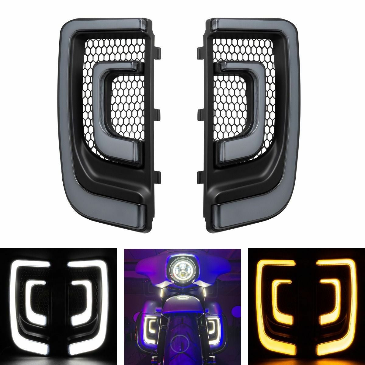 クリアキン トレーサー LED ハーレー、フェアリング ロワーグリル