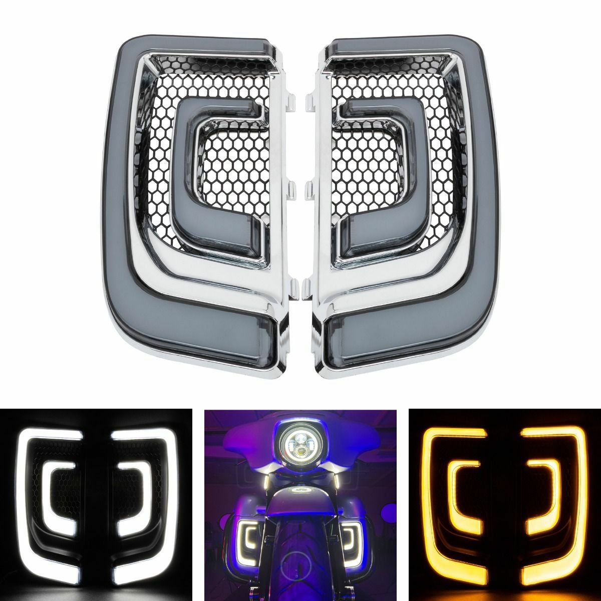custom dynamicsロワーフェアリングLEDライト ハーレーLED カスタムダイナミクス□ロワーフェアリング ライトインサート アンバー