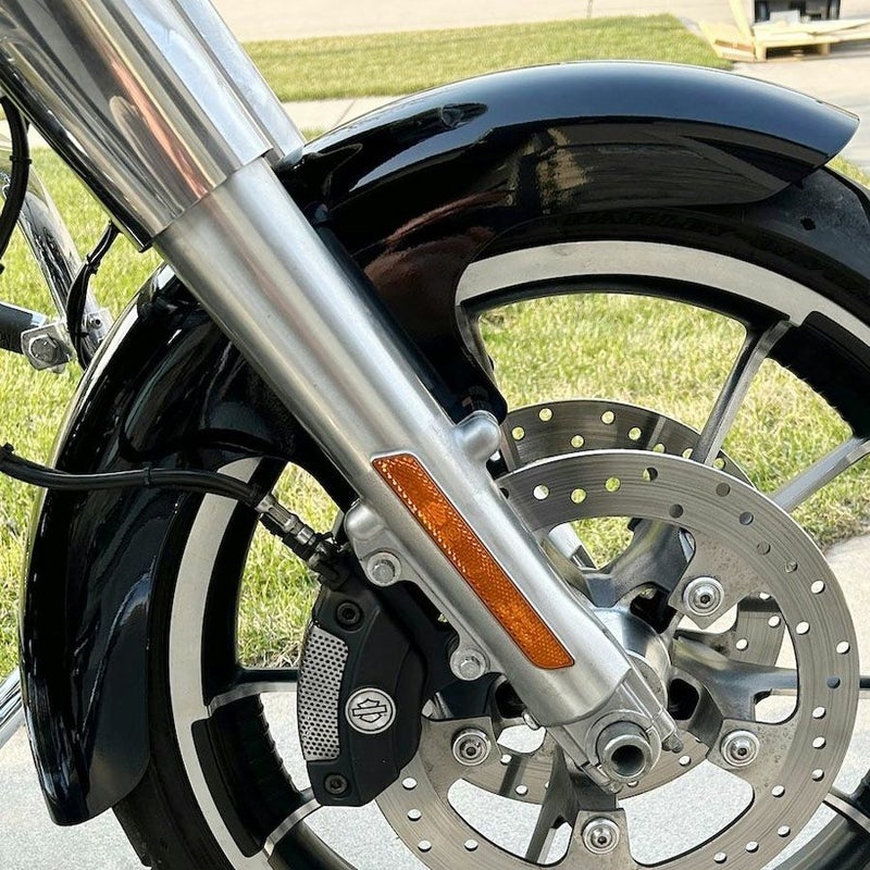 純正カラー仕上げ 1996～2023 ツーリング 18、19インチ Mid Length フロントフェンダー ビビッドブラック HOGWORKZ