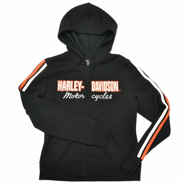 Women's Activewear Jacket with Sleeve Stripe（アクティブフードパーカー）-01