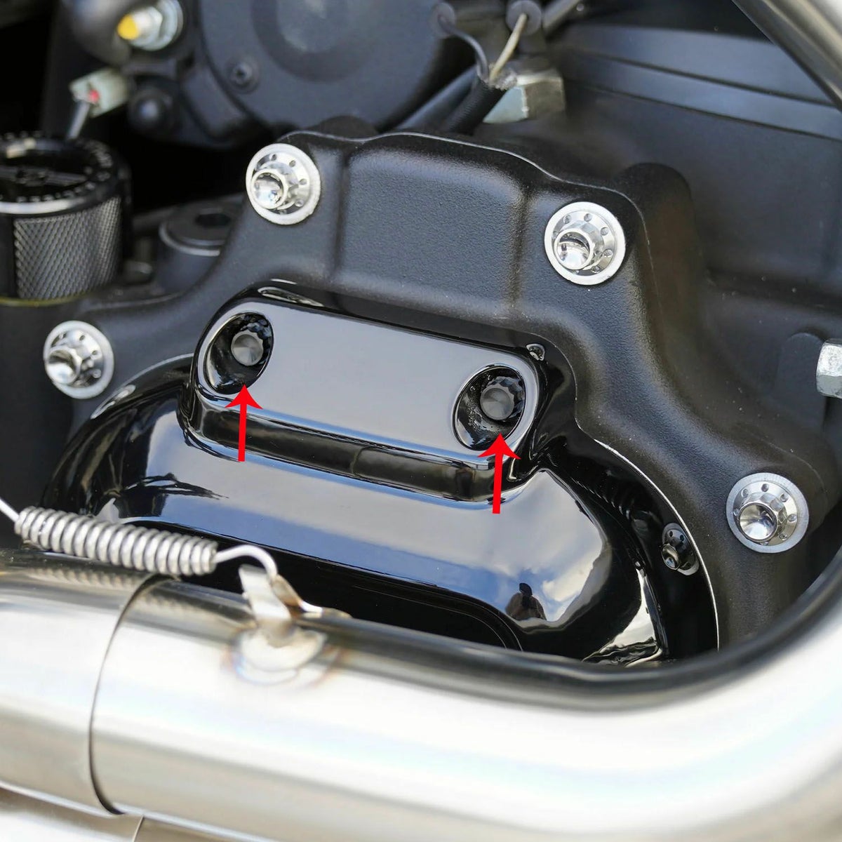 Arlenness（アレンネス） チタン 12ポイント トランスミッションサイドカバー ボルトキット ブラック 2007～2023 ケーブルクラッチ車