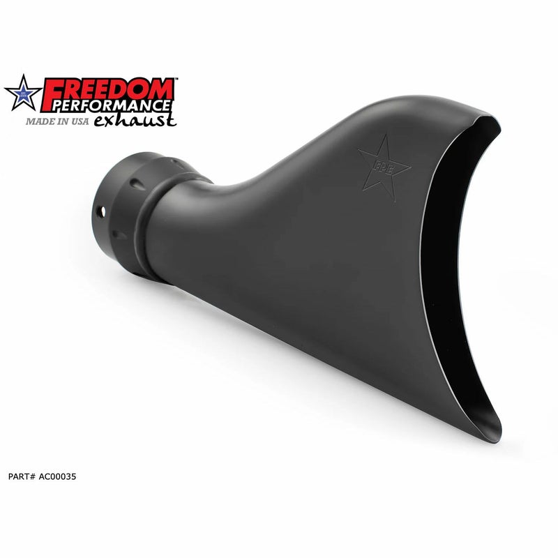 2.5インチ スリップオンマフラー用 シャークテール エンドキャップ ブラック フリーダムパフォーマンス