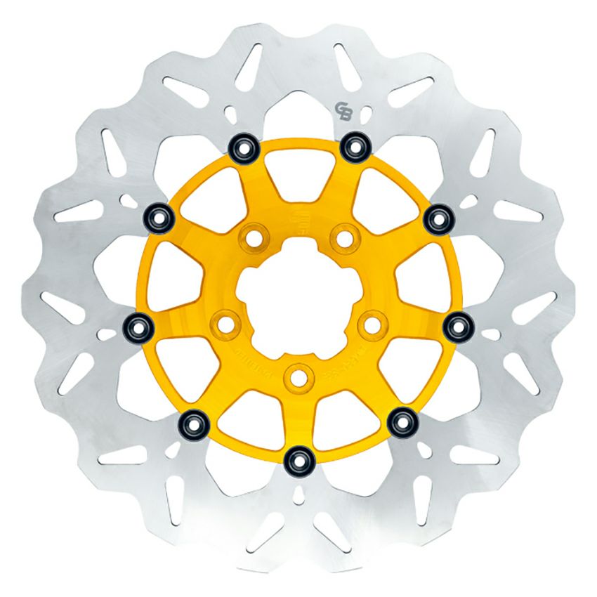 フローティングウェーブ・11.8インチ リアブレーキローター (ゴールド)