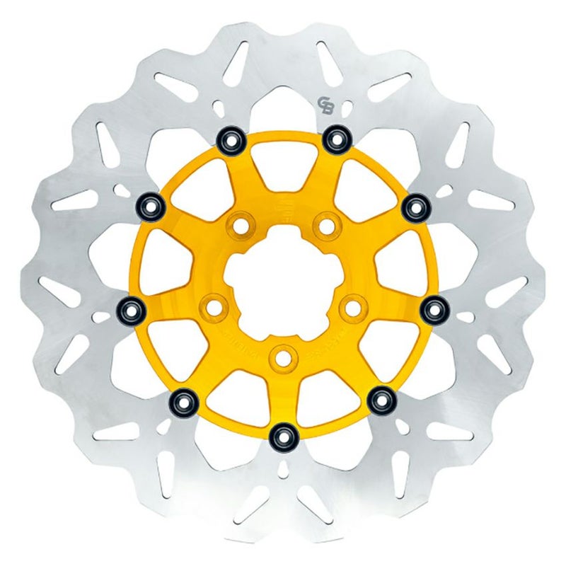 フローティングウェーブ・11.8インチ リアブレーキローター (ゴールド)