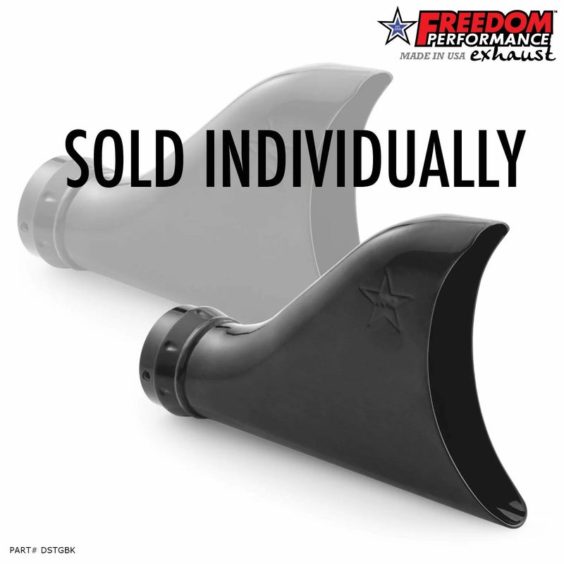 2.5インチ スリップオンマフラー用 シャークテール エンドキャップ グロスブラック フリーダムパフォーマンス