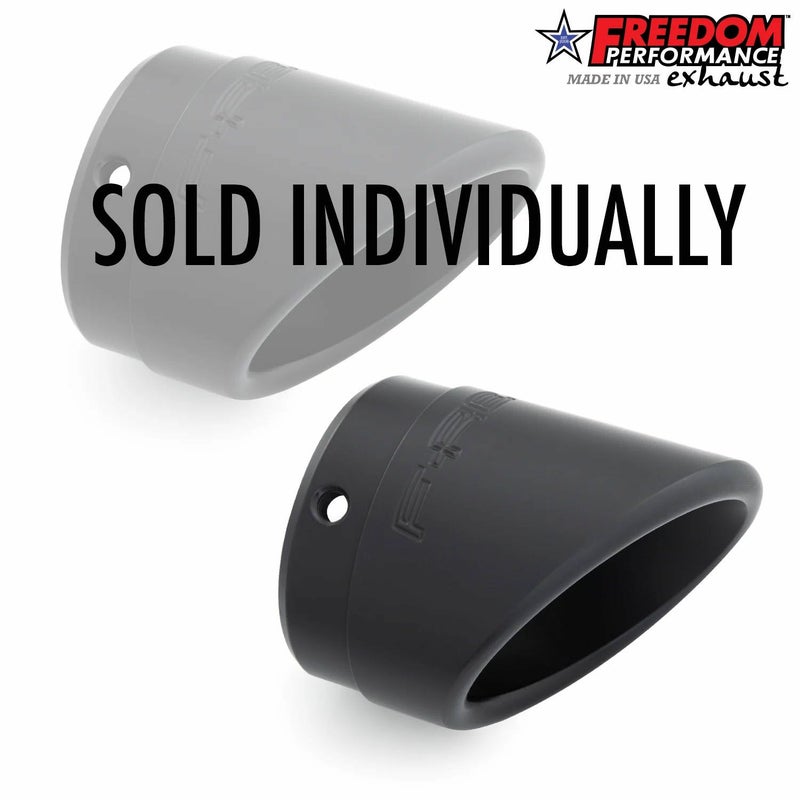 2.5インチ マフラー用 スラッシュカット エンドキャップ ブラック フリーダムパフォーマンス