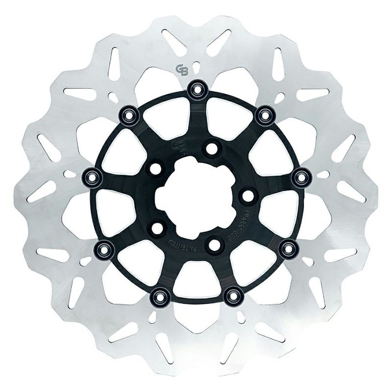 フローティングウェーブ・320mm フロントブレーキローター (ブラック/コントラスト)