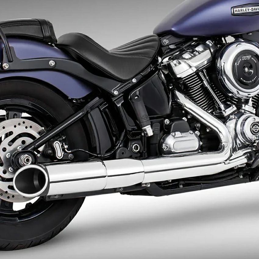 4.5インチ・2ステップ スリップオンマフラー スラッシュ (クローム/コントラスト)