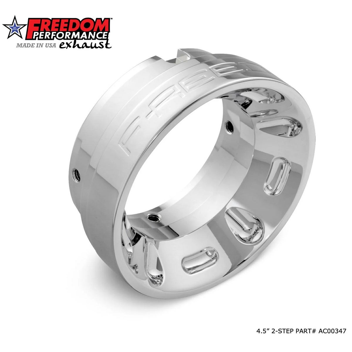 4.5インチ・2ステップ スリップオンマフラー ストレート (クローム/クローム)2