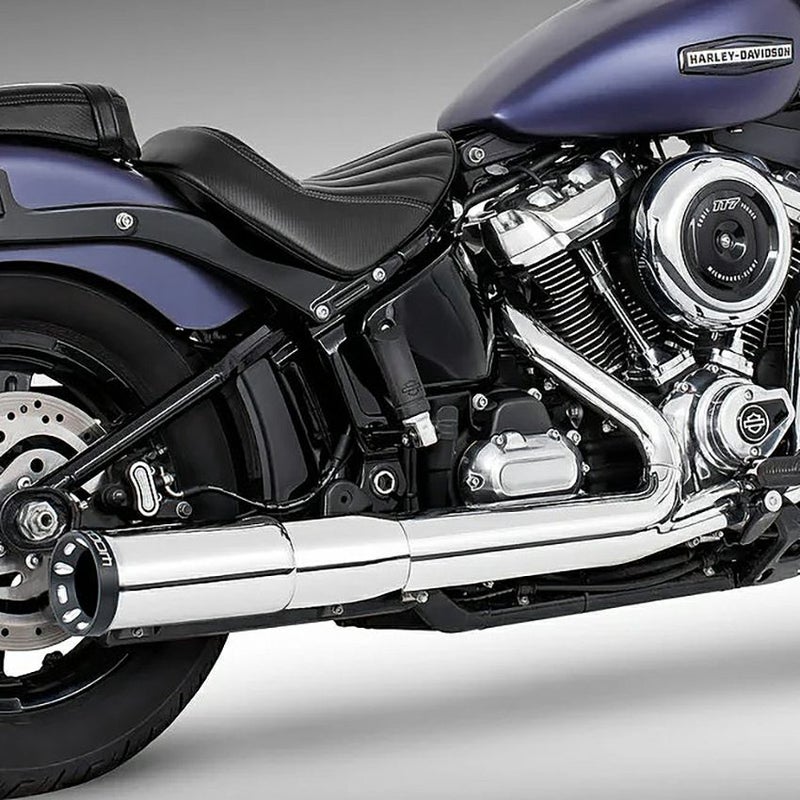 4.5インチ・2ステップ スリップオンマフラー ストレート (クローム/コントラスト)