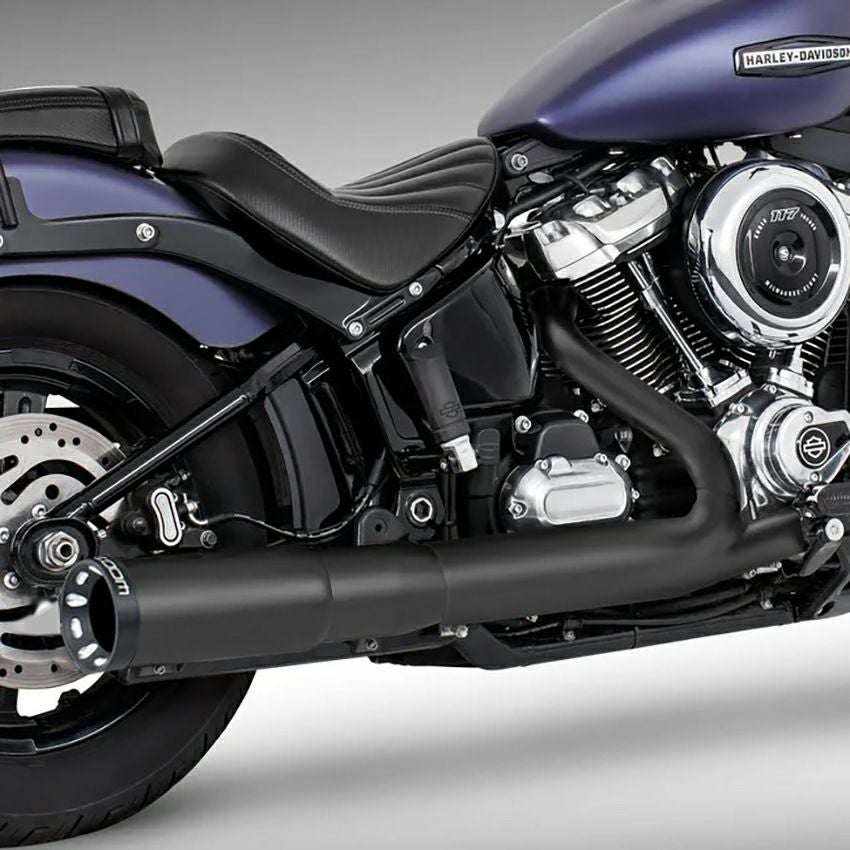 4.5インチ・2ステップ スリップオンマフラー ストレート (ブラック/コントラスト)