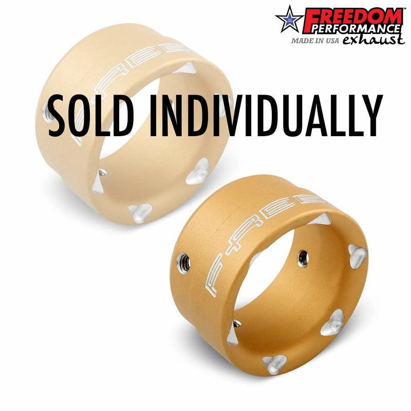 2.5インチ マフラー用 ストレートカット エンドキャップ スカルプゴールド フリーダムパフォーマンス