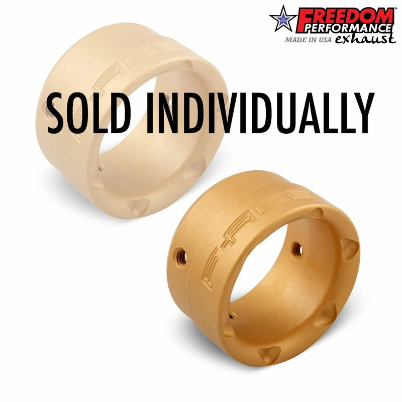 2.5インチ マフラー用 ストレートカット エンドキャップ ゴールド フリーダムパフォーマンス