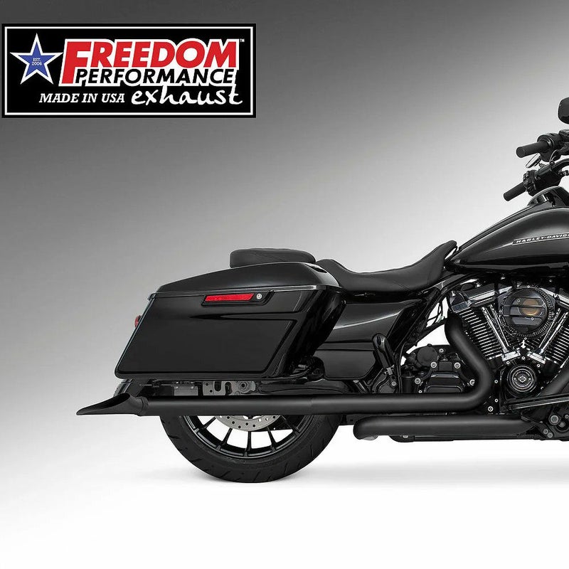 M8 ツーリング 2.5インチ径 トゥルーデュアル フルエキゾーストマフラーマフラー 33インチ CREEPER エンドキャップ ブラック フリーダムパフォーマンス